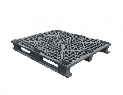 Легкий перфорированный пластиковый поддон 1200х1000 на двух полозьях