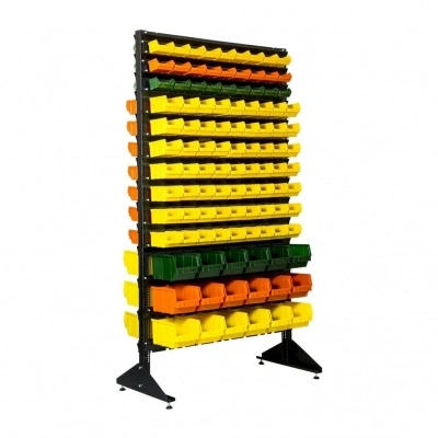 Стеллаж с пластиковыми ящиками 1802-3/7/3