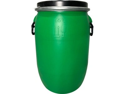 Бочка 65л. круглая, с крышкой и обручем, код: 27890