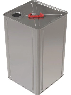 Канистра металл 20л квадратная с ручкой пластик с отверстием под берикап 42мм, арт. КМ-20н без берикапа 42мм, код: 12908