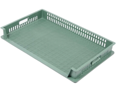 Пластиковый лоток 740х465х95 трёхбортный с мелкой перфорацией