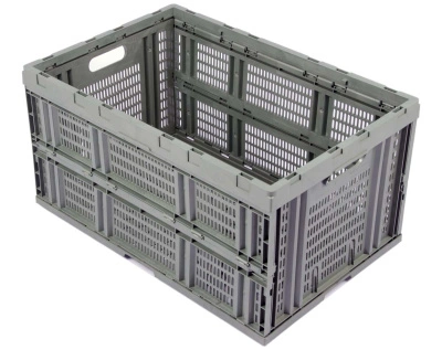 Складной ящик 600х400х310 перфорированный серый