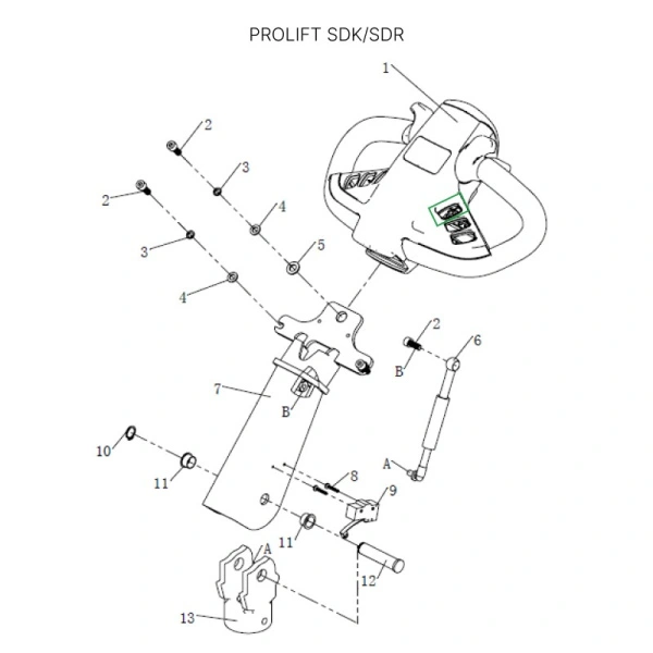 Корпус кнопки подъема-опускания вил для штабелеров SDR 1533/1536/1545S/1645/1656/2036/2045, SDK