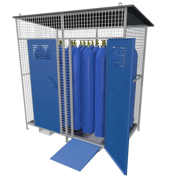 Хранилище газовых баллонов сетчатое сварное ХГС-01 2100x2200x1110 мм Серый