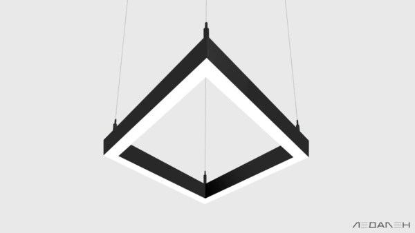 Ромбообразный светильник ROMBO 6000K 96W, корпус черный