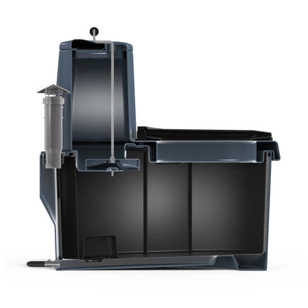 Торфяной биотуалет «РОСА» PREMIUM серого цвета