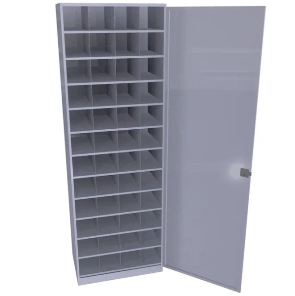 Шкаф для 48 противогазов ХПГ-48-600 с дверью 1800x600x400 мм Светло-серый