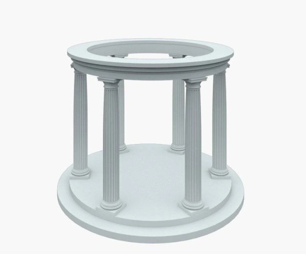 Ротонда тип 5, 8 колонн, диаметр 5700 мм Высота: 3620 мм, прямая, без купола, с тумбой