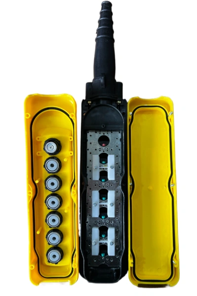 Пульт управления XAC-A6713Y для тали (6 кнопок, 1 скорость, ключ-марка, стоп, IP65, 380В)