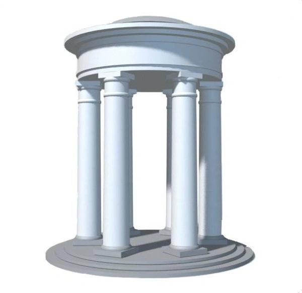 Ротонда тип 3, 6 колонн, диаметр 2540 мм Высота: 2750 мм, без купола и каннелюр, без тумбы